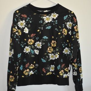 Floral Black Sweatshirt